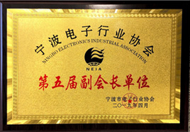 Selected as Vice President Unit, Fifth Ningbo Electronics Industry Association, 2019