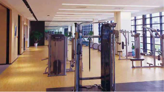 Modernes Arbeitsumfeld, leckere Mahlzeiten, Fitnessstudios für ein ausgewogenes und gesundes Leben der Mitarbeiter